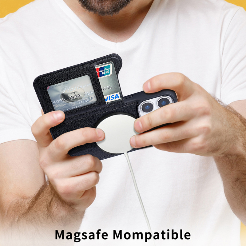 Для Magsafe Магнитный флип-кож – обзор и цена Phone Cases With Card Holder