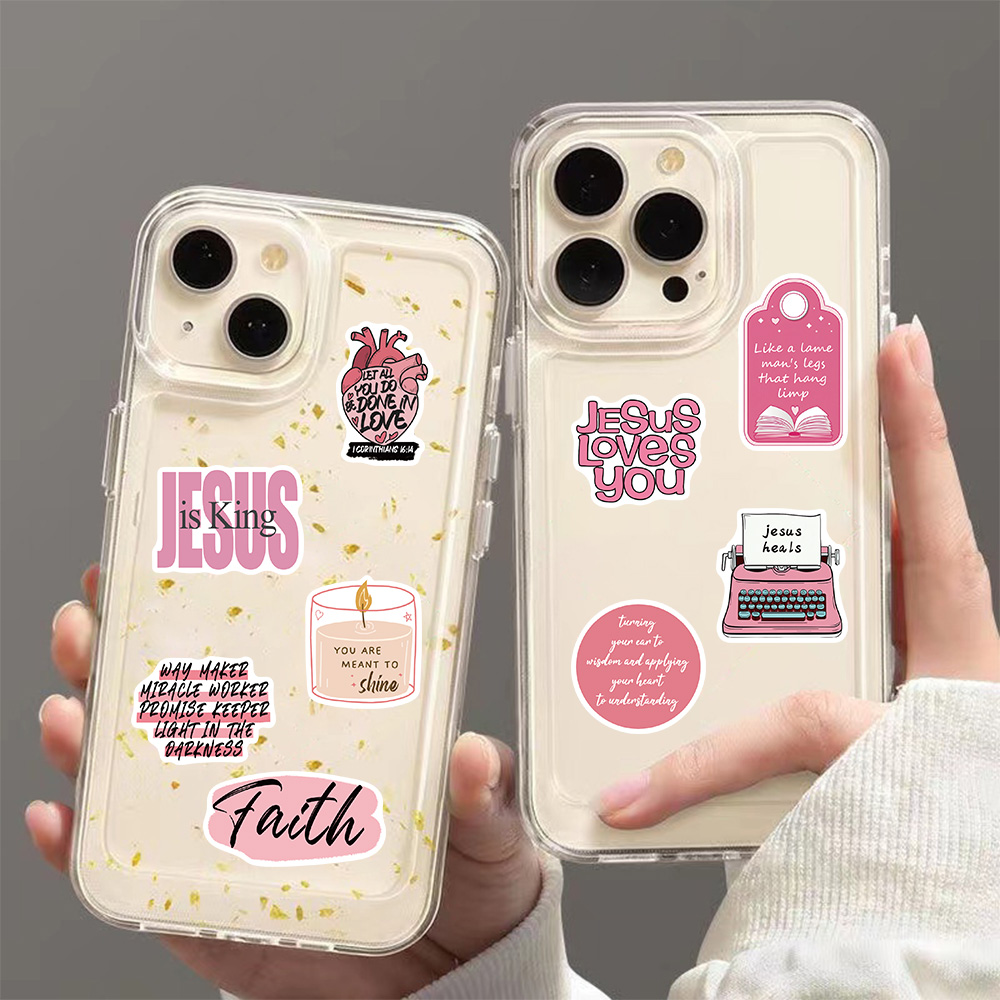 50/100 шт. розовые наклейки с  – обзор и цена Phone Cases Jesus